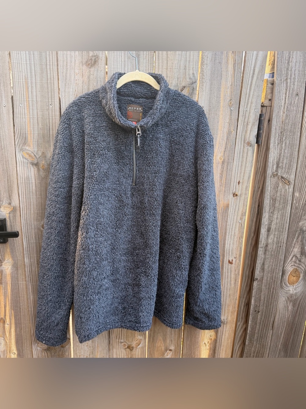 Roper Charcoal Zip-Up Sherpa Sweater